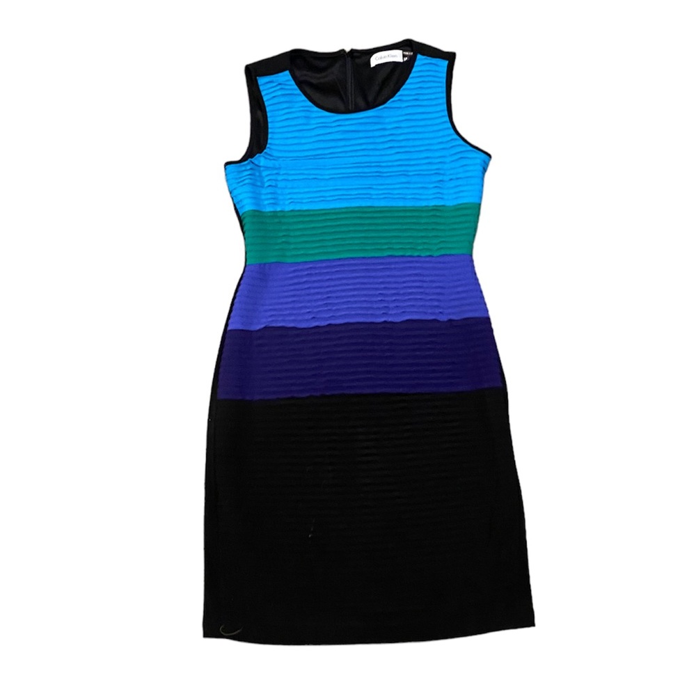 Calvin Klein color block textured dress